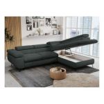 Narożnik PETER L - strona prawa - ciemnoszary, struktura