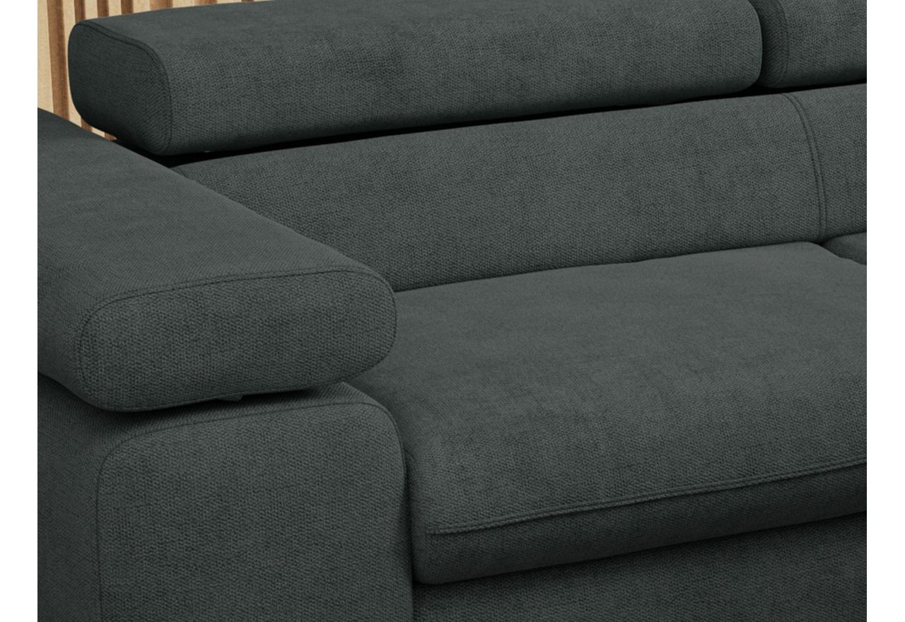 Narożnik PETER L - strona prawa - ciemnoszary, struktura