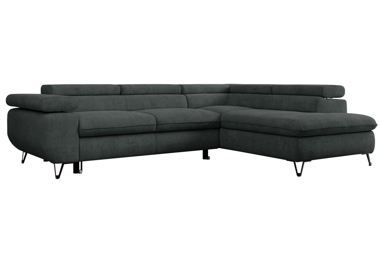 Narożnik PETER L - strona prawa - ciemnoszary, struktura