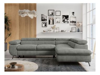 Narożnik PETER L - strona prawa - szary, struktura