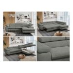 Narożnik PETER L - strona prawa - szary, struktura