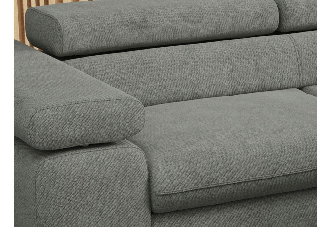 Narożnik PETER L - strona prawa - szary, struktura