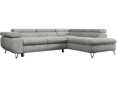 Narożnik PETER L - strona prawa - jasnoszary, struktura