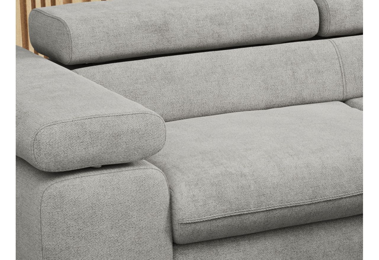 Narożnik PETER L - strona prawa - jasnoszary, struktura