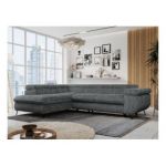 Narożnik PETER L - strona lewa - szary, sztruks