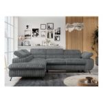 Narożnik PETER L - strona lewa - szary, sztruks