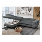 Narożnik PETER L - strona lewa - szary, sztruks