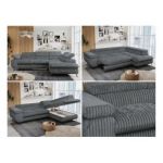 Narożnik PETER L - strona lewa - szary, sztruks