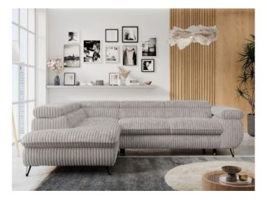 Narożnik PETER L - strona lewa - jasnoszary, sztruks