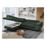 Narożnik PETER L - strona lewa - ciemnozielony, sztruks