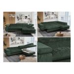 Narożnik PETER L - strona lewa - ciemnozielony, sztruks