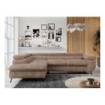 Narożnik PETER L - strona lewa - brązowy, sztruks