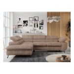 Narożnik PETER L - strona lewa - brązowy, sztruks