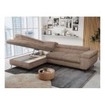 Narożnik PETER L - strona lewa - brązowy, sztruks