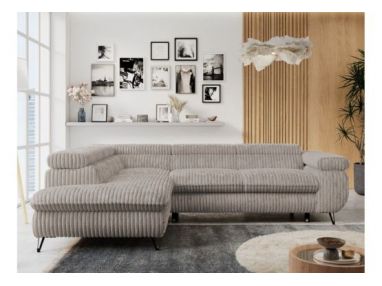 Narożnik PETER L - strona lewa - jasnobrązowy, sztruks