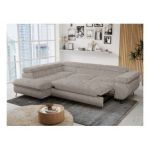 Narożnik PETER L - strona lewa - jasnobrązowy, sztruks