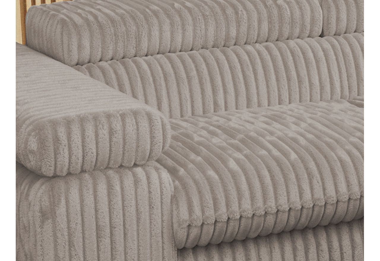 Narożnik PETER L - strona lewa - jasnobrązowy, sztruks