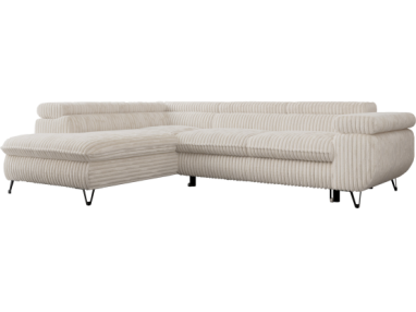 Narożnik PETER L - strona lewa - beżowy, sztruks