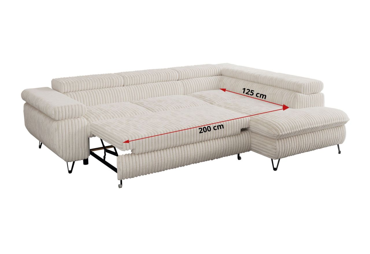 Narożnik PETER L - strona lewa - beżowy, sztruks