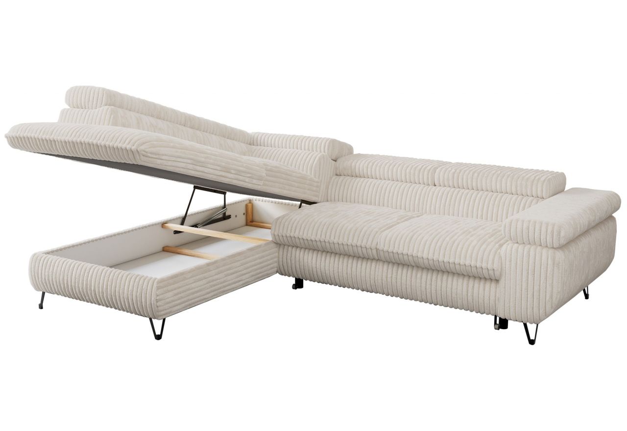 Narożnik PETER L - strona lewa - beżowy, sztruks