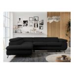 Narożnik PETER L - strona lewa - czarny, boucle