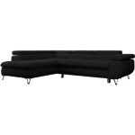 Narożnik PETER L - strona lewa - czarny, boucle