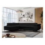 Narożnik PETER L - strona lewa - czarny, boucle