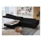 Narożnik PETER L - strona lewa - czarny, boucle