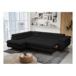 Narożnik PETER L - strona lewa - czarny, boucle