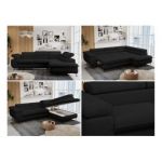 Narożnik PETER L - strona lewa - czarny, boucle