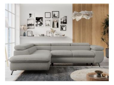 Narożnik PETER L - strona lewa - jasnoszary, boucle