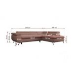 Narożnik PETER L - strona lewa - różowy, boucle