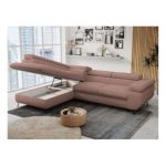 Narożnik PETER L - strona lewa - różowy, boucle