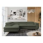 Narożnik PETER L - strona lewa - ciemnozielony, boucle