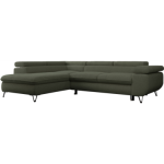 Narożnik PETER L - strona lewa - ciemnozielony, boucle