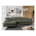 Narożnik PETER L - strona lewa - ciemnozielony, boucle