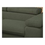 Narożnik PETER L - strona lewa - ciemnozielony, boucle