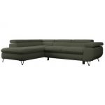 Narożnik PETER L - strona lewa - ciemnozielony, boucle