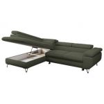 Narożnik PETER L - strona lewa - ciemnozielony, boucle