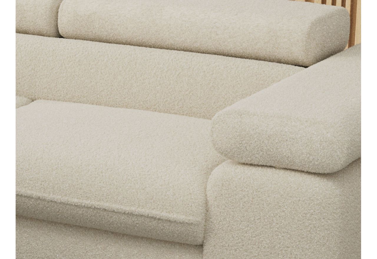 Narożnik PETER L - strona lewa - beżowy, boucle