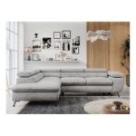 Narożnik PETER L - strona lewa - jasnoszary, welwet