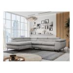 Narożnik PETER L - strona lewa - jasnoszary, welwet