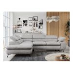 Narożnik PETER L - strona lewa - jasnoszary, welwet