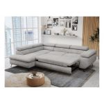 Narożnik PETER L - strona lewa - jasnoszary, welwet