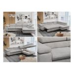 Narożnik PETER L - strona lewa - jasnoszary, welwet