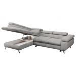 Narożnik PETER L - strona lewa - jasnoszary, welwet