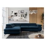 Narożnik PETER L - strona lewa - ciemnoniebieski, welwet