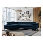 Narożnik PETER L - strona lewa - ciemnoniebieski, welwet