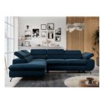 Narożnik PETER L - strona lewa - ciemnoniebieski, welwet