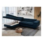 Narożnik PETER L - strona lewa - ciemnoniebieski, welwet